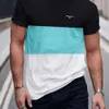 Koszulka na swobodne paski do męskich topów z krótkim rękawem Oważne Tshirty Oneck Pullover Street Shirts TEE Letnia odzież 240220