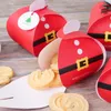 Emballage cadeau (50 pièces / lot) Joyeux Noël Enfants Sourire Bonhomme de neige Gâteau Biscuits Boîte Ventre Santa Papier Cookie B073