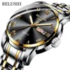 BELUSHI Topmerk Horloge Mannen Roestvrij Staal Business Datum Klok Waterdicht Lichtgevende es Heren Luxe Sport Quartz Pols 220117212L