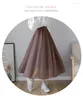 Skirts Yarn Skirt Half-length Female Spring And Autumn Mid-length Style 2024 Mesh Pleated Super Fairy Forest
