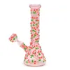 1pc,10in,Pink Glass Water Pipe,Borosilicate Glass Bottle With Colorful Luminous Cherry,Glow In Dark,Cute Cartoon Glass Bongs,Glass Hookah,Gifts That Girls Like