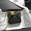 CC Golden Ball Mini Women Crossbody Cosmetic Bag Adjustable Chain Leather Quilted Luxury Handbag Vintage Coin Purse Shopping Evening Classic Clutch Suitcase 11CM