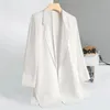 Roupas femininas sólido longo blazers fino primavera verão temperamento premium elegante casual moda escritório senhora formal cardigan 240226