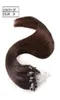 9A高品質マイクロループリングヘアエクステンション100茶色の人間のペルーの髪