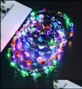 Hair Accessories 10Pcs Colorf Christmas Party Glowing Wreath Halloween Crown Flower Headband Women Girls Led Light Up Hai Babydhs6618999