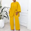 Etniska kläder Två stycken Set Women Tracksuit Autumn Clothes Elegant African For Casual Party Long Sleeve Tops Pants Posts Outfits