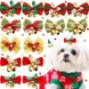 Accessoires 50/100 stuks Kerst Hondenstrikken Kleine Hond Kat Haarelastiekjes Met Bel Voor HONDen Kerst Haaraccessoires Hond Verzorging Huisdier Accessoires