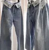 Jeans da donna Jeans Pantaloni a gamba dritta a vita bassa Miu Pantaloni firmati ricamati a vita arrotolata Sembrano sottili e coprono i fianchi undefinito 240304