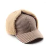 Casquettes de baseball Casquette de baseball femme laine d'agneau Earflp chapeaux Snapback hiver automne épais chaud décontracté pare-soleil camionneur chapeau rétro bombardier