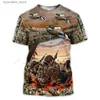 Men's T-Shirts Camouflage Duck 3D Printing T-shirt Mens Summer Fashion Casual Wear Short-sleeved Oversized T-shirt XS-6XL L240304