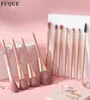 Makeup Brushes Fuque 11st Pink Set Soft Hårpulver Foundation Eyebrow Eyeshadow Blush Make Up Beauty Cosmestic Tools Kit 20215159378