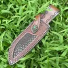 Top Quality S2264 Two-layer general-purpose cowhide leather Genuine Leather Knife Sheath for Fixed Blade 6.5 Inch Knives Brown Basket Weave Sheaths with Belt Holder