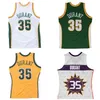 Costurado jerseys de basquete Kevin Durant # 35 2007-08 malha verde Hardwoods clássico retro jersey Homens Mulheres Juventude S-6XL