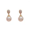 Dangle Earrings Fashion Jewelry Imitation Pearl For Woman Luxury Wedding Party Zircon Water Drop Type Earring