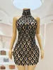 Stage Wear Black Rhinestones Sequins Hollow Mesh Dress Evening Birthday Celebrate Sexy Big Stones Costume Prom Transparent Dresses Shaokao