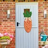 Decorative Flowers Easter Wreath Signs Teardrop Carrot Happy Door With Bow Artificial Swag For Front Wall Decor