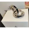 Designer Viviennes Westwoods Ring 2023 New Western Empress Dowagers Three Ring Emamel Oil Droping Saturn Letter Ring Womens Light Luxury High End Small and Popul