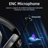 Mobiltelefonörlurar Dareu Dual-Mode Wireless BT5.1 Enc Microphone Gaming Headset 7.1 Surround Sound 50mm Driver Over-Ear Earphone For / Xbox YQ240304