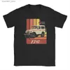 Herren T-Shirts Herren T-Shirt Retro Land Cruiser FJ40 JDM Humorvoll 100% Baumwolle T-Shirt Kurzarm Top Speed Car T Shirts Tops 4XL 5XL L240304