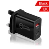 18W PD-oplader Dubbele USB-snellader USB QC3.0 Type C-wandlader 10W US/EU/UK-stekker Muuradapter voor iPhone 14 Mobiele telefoon 12W