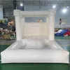 4x2,5 m (13,2 x 8,2 stóp) z dmuchawą bezpłatną dostawę drzwi na zewnątrz Pastelowy różowy nadmuchiwany dom Bouncer White Wedding Bounce Jumping House Moonwalk Dmakier