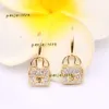 Stud Stud Designers élégants Boucles d'oreilles Dangle Luxe Stud Boucle d'oreille Double Lettres Bijoux Femmes 925 Argent Cristal Strass Perles Mariage Cadeaux Parfaits 2024