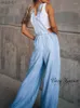 Damesjeans Damesjeans Wijde pijpen jumpsuits Dames blauwe denim overalls Losse mode Hoge taille Zomerzak Moeder 240304