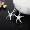 Dingle örhängen fin 925 Sterling Silver Pretty Starfish for Women Fashion Party Wedding Holiday Gifts klassiska smycken