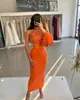 Sexig orange prom klänning paljetter topp en axel formella aftonklänningar eleganta ogstuff festklänningar för speciella OCNS ankellängd mantel de soiree