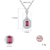 Nytt Ruby Necklace S925 Sterling Silver Water Drop 3A Zircon High End Dingle Halsband Korean Fashion Women Collar Chain Wedding Party Jewelry Valentine's Day Gift SPC