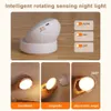 Wall Lamp 360 Rotated PIR Motion Sensor Night Light Led Wall Lamps Rechargeable Auto/On/Off Under Cabinet Light Wireless Closet Night Lamp