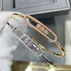 Pulseira de designer para mulher diamante banhado a ouro 18K T0P qualidade reproduções oficiais de luxo estilo clássico presentes premium com caixa 015