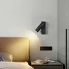 Lâmpada de parede minimalista led luz de leitura para o quarto hotel noite livro lâmpada rotação ajustável luz de parede 5w led spotlight