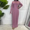 Vêtements ethniques Robe à col haut à l'intérieur sous Abaya Musulman Islamique Manches longues Maxi Col roulé Kaftan Robe arabe Caftan Eid Ramadan