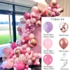 New Kit Pink Gold Confetti Latex Ballon Wedding Birthday Decoration Girl Baby Shower Balloon Garland Arch