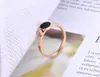 웨딩 반지 Jeemango Trendy Titanium Stainless Steel Black Acrylic for Women Girls Mosaic CZ Crystal Love Ring Jewelry JR19078