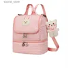 Diaper Bags Double Shoulder Mommy Bag Fashionable Little Bear Mother and Baby Bag Large Capacity Carrying Milk Bag Diaper Bag BackpackL240305