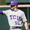 مخصص TCU Horned Frogs TCU البيسبول جيرسي سام ستوتنبورو بن أبيلدت كوهين فيسر تشيس هوفر جاكس تراغر جوستين هاكيت القميص.