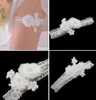 ON Bridal White Lace Garter Keepsake Weddings Garter Toss Shabby Chiffon White Wedding Garter Belt Set With Flowers3059374