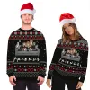 Pullover Brutto maglione di Natale Divertente maglione stampato in 3D Moda unisex maglione a maniche lunghe con cappuccio Autunno Divertente festa di Natale