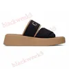 Mila Beige Black Woody Slippers Top Sandals Womens Mules Flat Slides Light White Black Pink Blue Lettering Canvas Slippers Womens Summer Outdoor Indoor Shoes Shoes