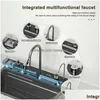 Kitchen Sinks Digital Display Waterfall Sink rostfritt stål Kök stort Enkel Modern Intelligent Mtifunctional Drop Delivery Home DHI2V