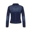 Kort denimjacka Autumn Wash Long Sleeve Vintage Casual Jean Bomber Coat Ladies Jacket Ytterkläder 240229