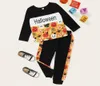 Ensembles de vêtements Automne Enfants Enfant Bébé Garçon Tenues Ensemble Halloween Citrouille Lettre Imprimer Sweat À Manches Longues Haut Pantalon Vêtements Gi8935886