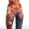 Survêtements pour femmes Survêtement de feu Femmes 2023 Sports Tight Femmes Set Seamless Skull Yoga Set Sportswear T-shirt Leg Push Up J240305