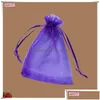 Décoration de fête 100pcs 7x9 cm Organza Sheer Gaze Bijoux Sacs Emballage Dable Cadeau de mariage Sachet 5Zsh3123489823 Drop Livraison Accueil GA Dhdcm