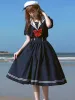 Kleid Japanisches Kawai Lolita Kleid 2022 Sommer Damen Matrosenkragen Rüschen Kurzarm Kleider Mädchen Student Adrette Süße Kleidung