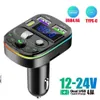 جديد FM Transmitter PD Type-C مزدوج USB 3.1A الشاحن السريع Bluetooth Light Modulator Colorful 5.3 Handfree Car MP3 Ambient Player N1D6