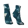 Chaussettes pour hommes Polyester Tube bas feuilles de palmier tropicales avec Triangle géométrique dans l'art des années 80 90 chaussette courte respirante décontractée