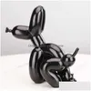 Sanat ve El Sanatları Yaratıcı Kaka Köpek Hayvanları Heykeli Squat Balon Art Scpture Masaüstü Decors Süsler Reçine Ev Dekor Aksesuarları Dro Dhcf6